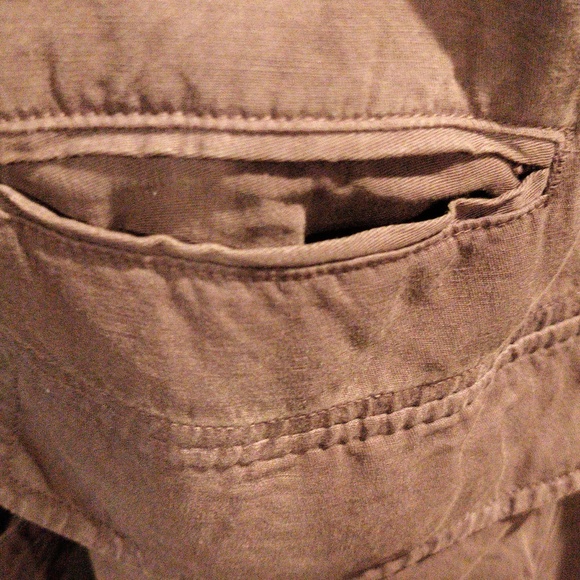 FINAL PRICE Banana Republic Chocolate Garment Dye Shirt Jacket Cargo Pockets Lg - Picture 9 of 13